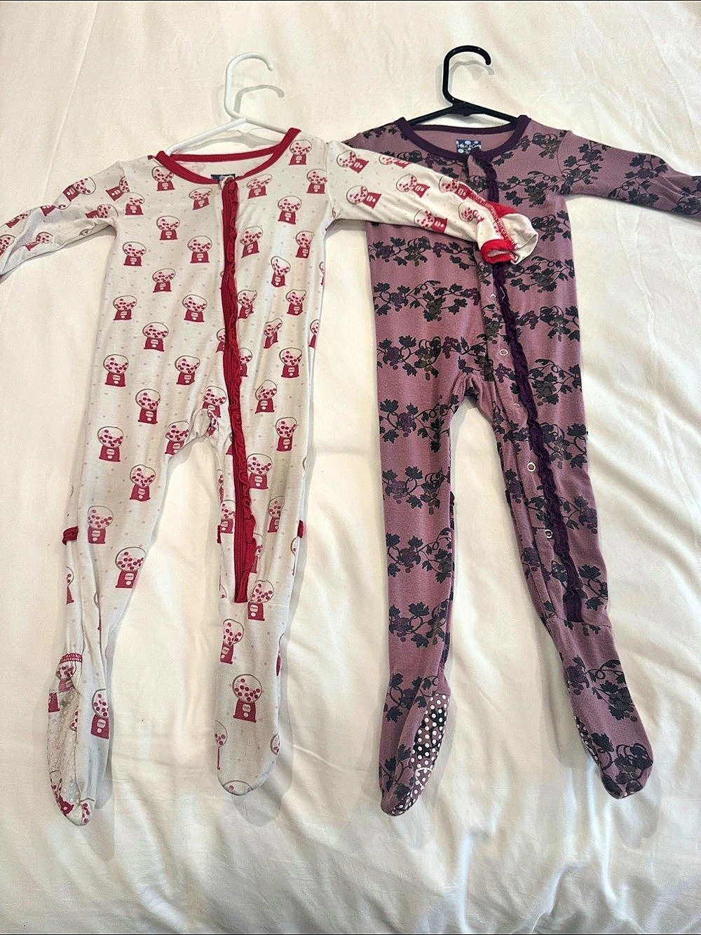 Kickee Pants Classic Ruffle Footed Pajama Set Pink